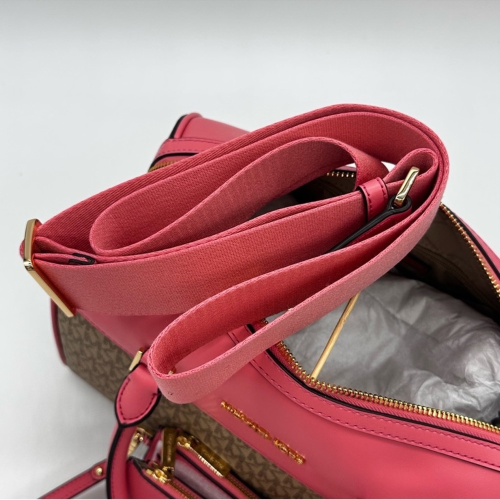 Michael Kors MK Jet Set Travel Medium Duffle Satchel Bag & Double Zip Wallet - Picture 11 of 14
